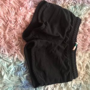 Black shorts, really, comfy, from cat and jack.